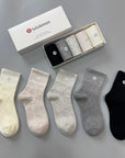 LULU reflective logo cotton socks (5 pairs)