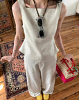 Vintage-Inspired Tie-Back Vest &amp; Pants Set