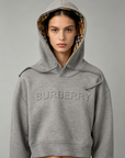 Embossed Print Hooded Sweatshirt