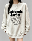 Korean-Style 380g Fleece-Lined Embroidered Sweatshirt