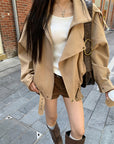 Korean Style Khaki Trench Coat