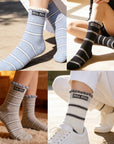 Miu Miu lace mid-calf striped socks (5 pairs/pack)