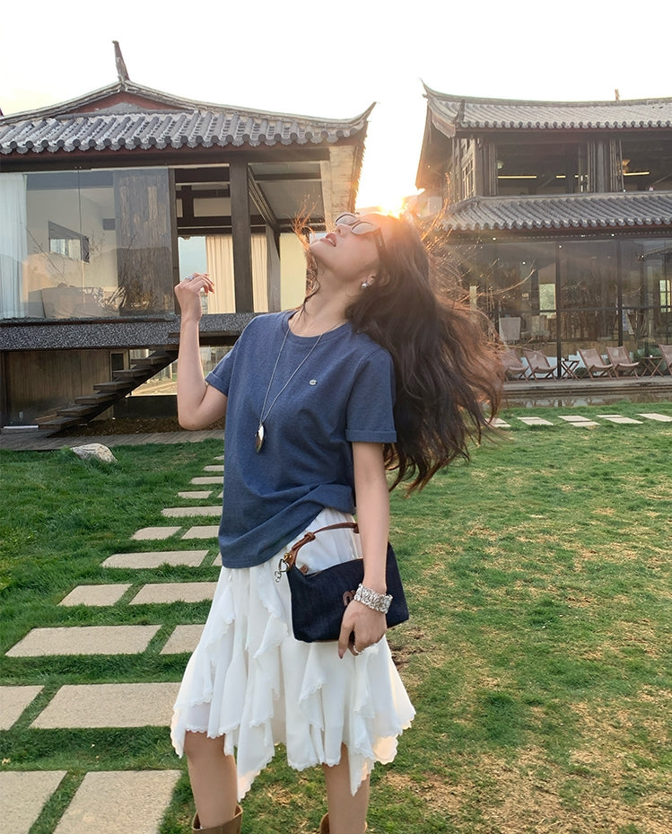 Tencel Drape Asymmetrical Skirt