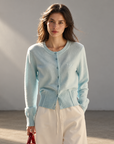 Lake Blue 100% Wool Cardigan