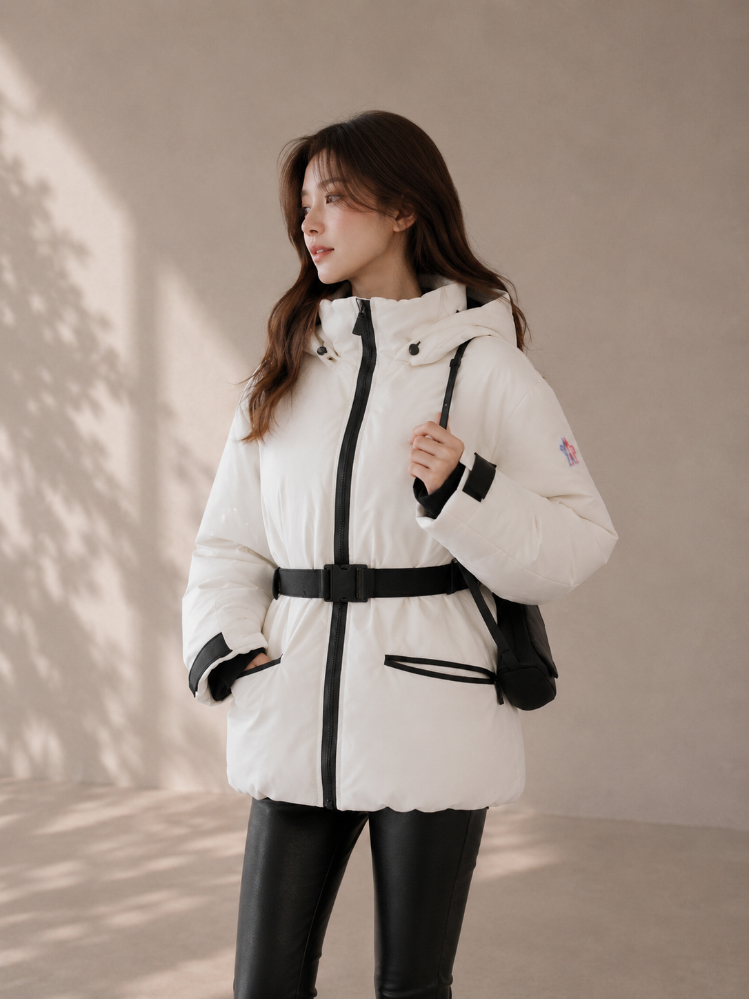 White Duck Down Hooded Jacket