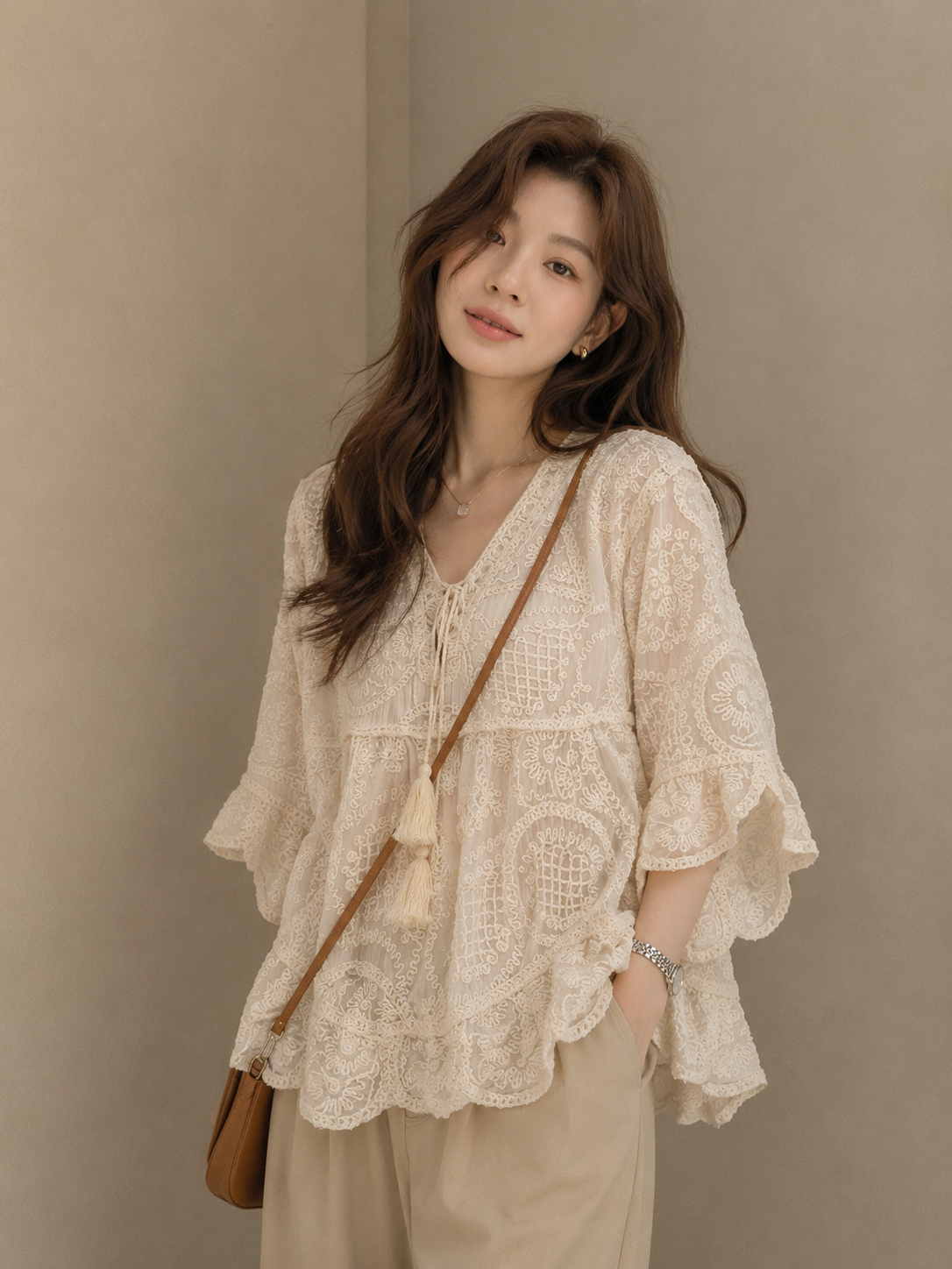 Bohemian Embroidered Crochet Top