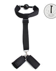 Bondage-style Reverse Handcuffs with Ball Gag