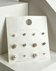 6 Pairs Korean Style 925 Silver Needle Stud Earrings Set