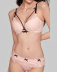 3D Push-Up Lace Wireless Bra Set