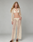 Crochet Hollow-Out Bikini 4-Piece Set