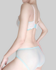 Luxurious Eyelash Lace, Wire-Free Push-Up Bra SET