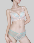 Luxurious Eyelash Lace, Wire-Free Push-Up Bra SET