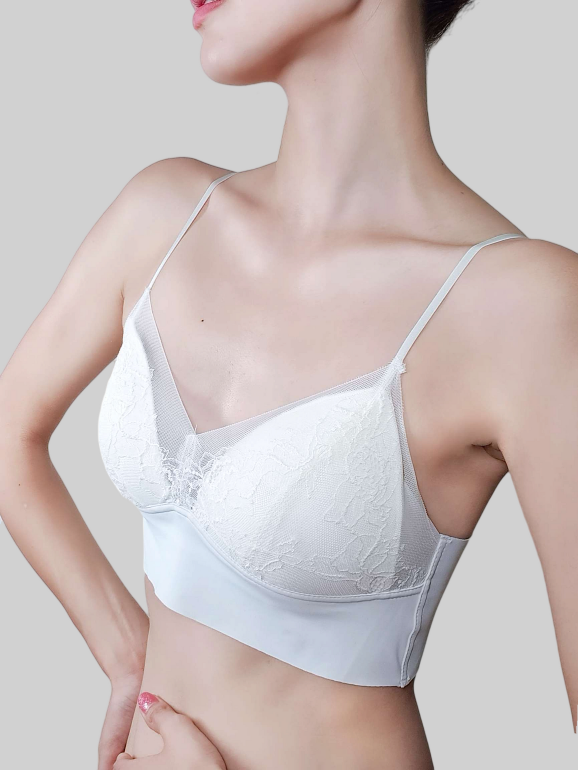 French Lace Latex Cotton Bra