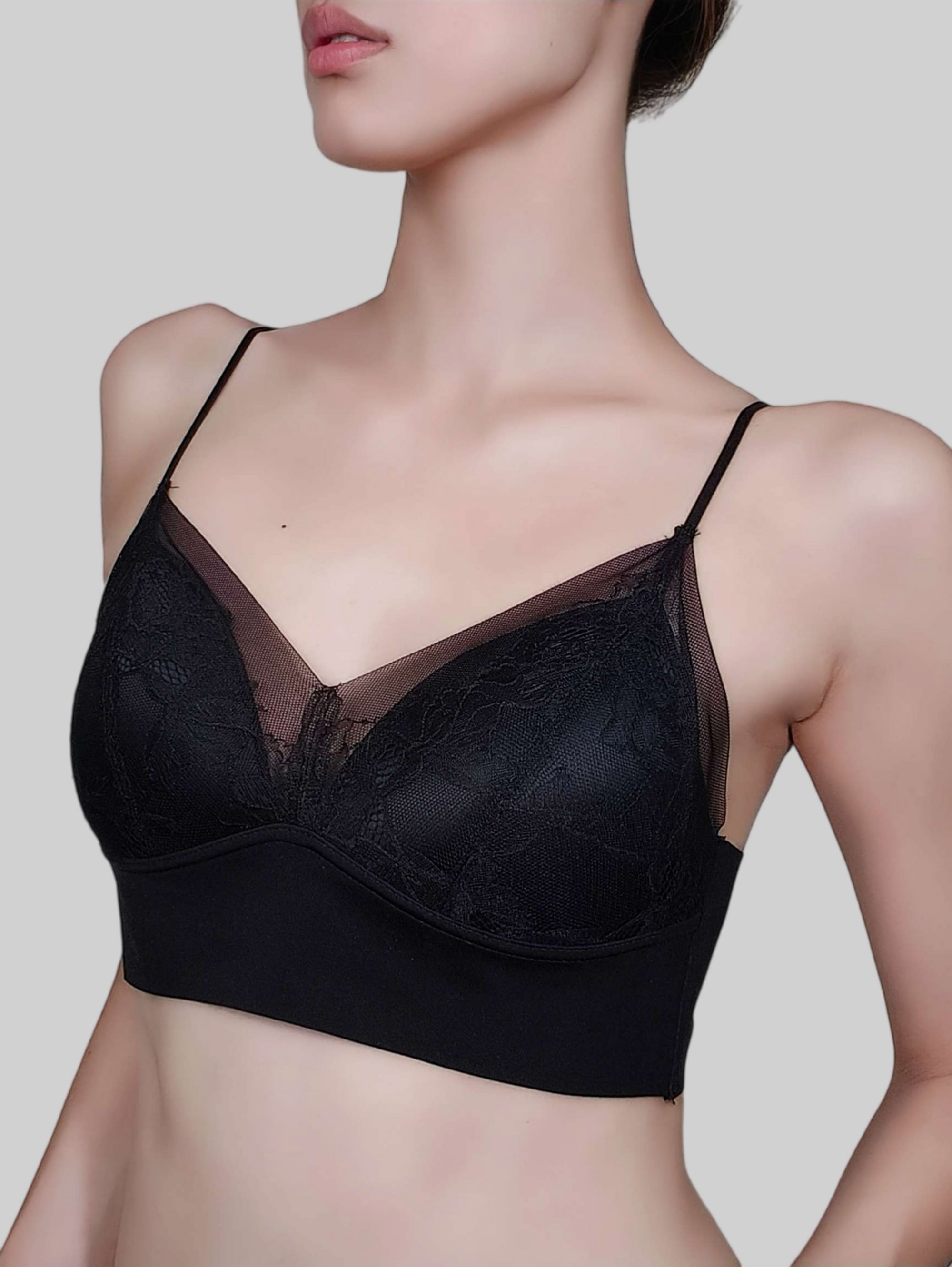 French Lace Latex Cotton Bra