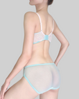 Luxurious Eyelash Lace, Wire-Free Push-Up Bra SET