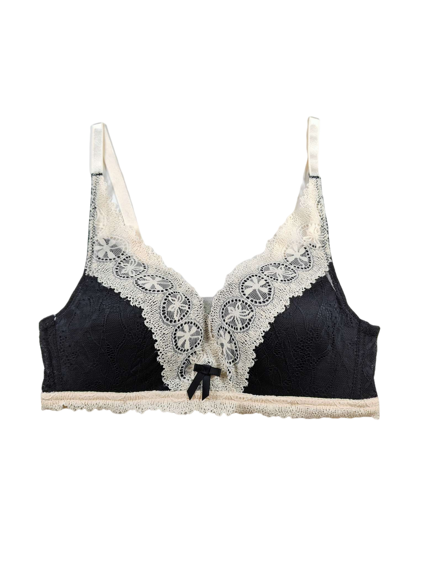 Vintage Lace Deep V Push-Up Bra