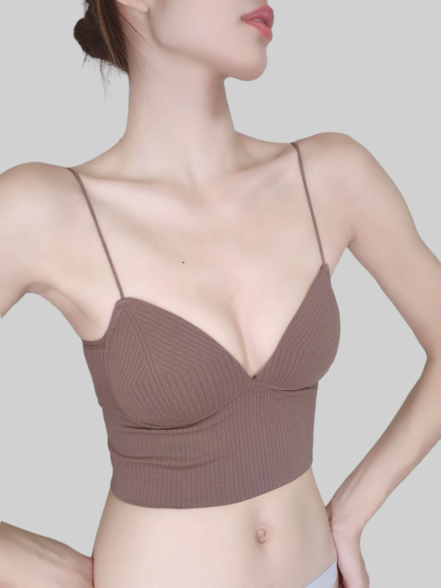 Thin-Strap Striped V-Neck Camisole