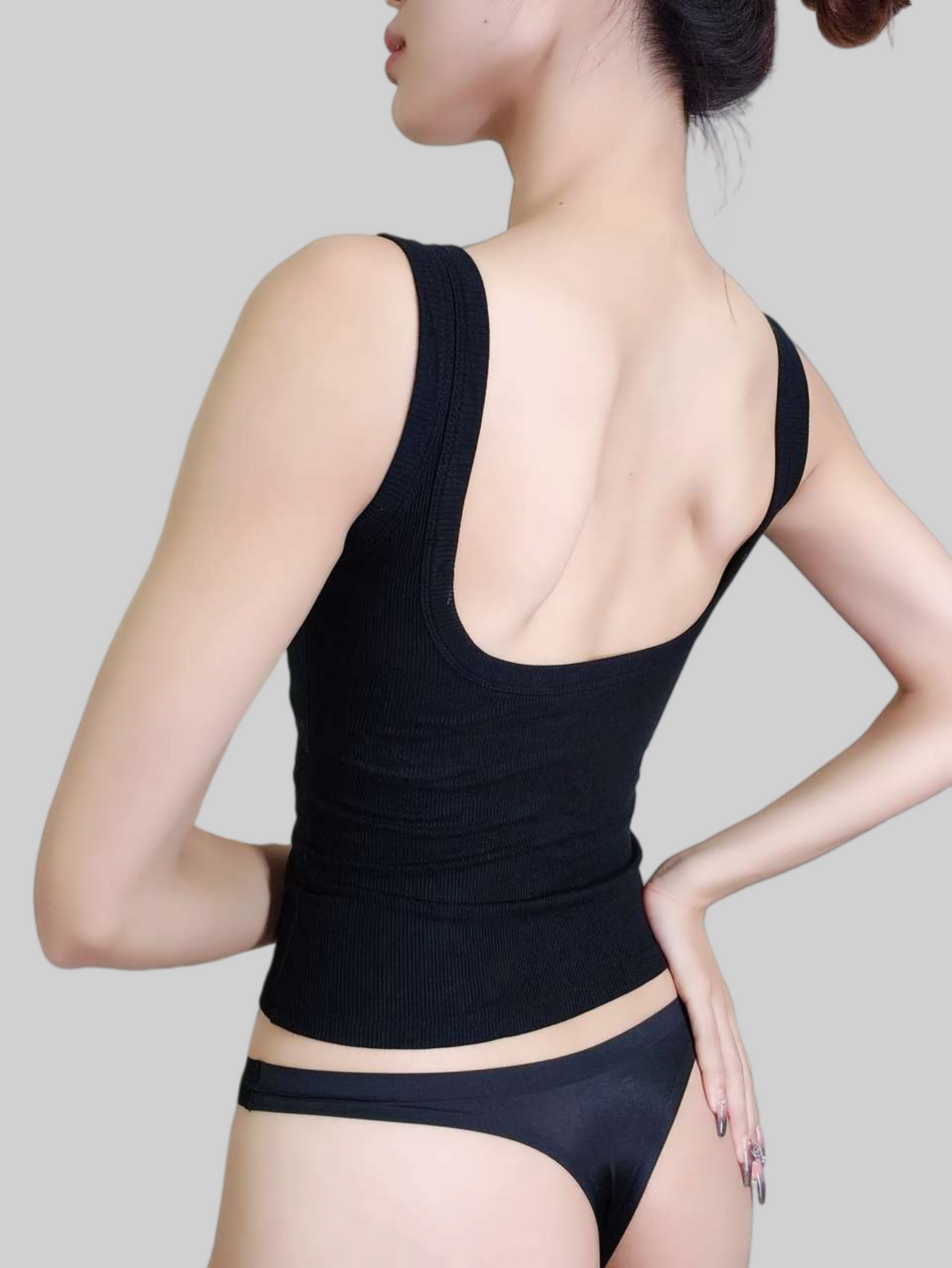 Plunging U-Back Bust-Enhancing Tank Top