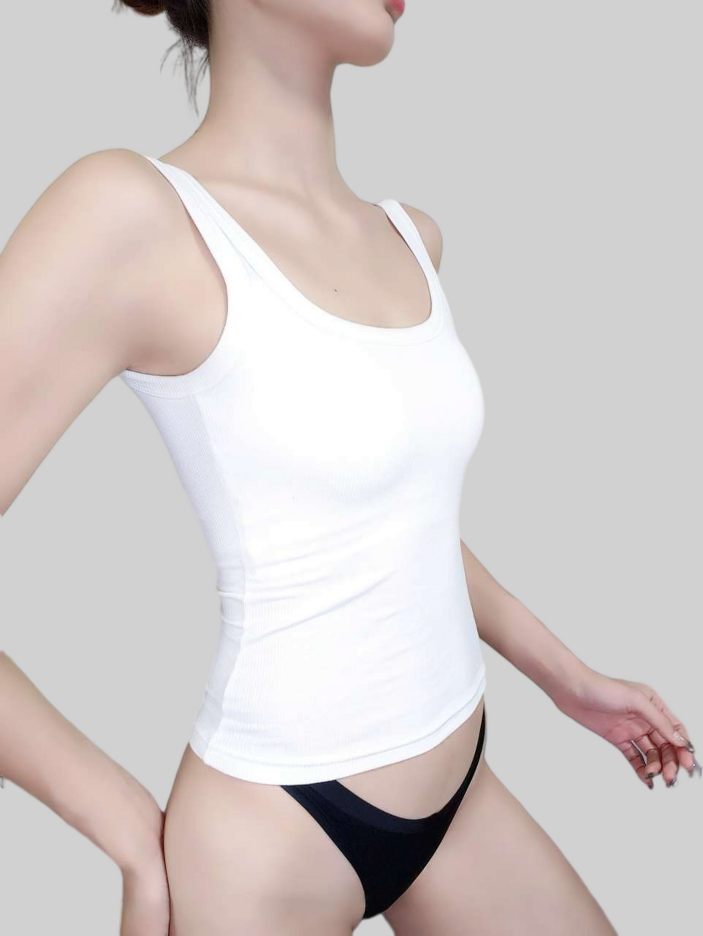 Plunging U-Back Bust-Enhancing Tank Top