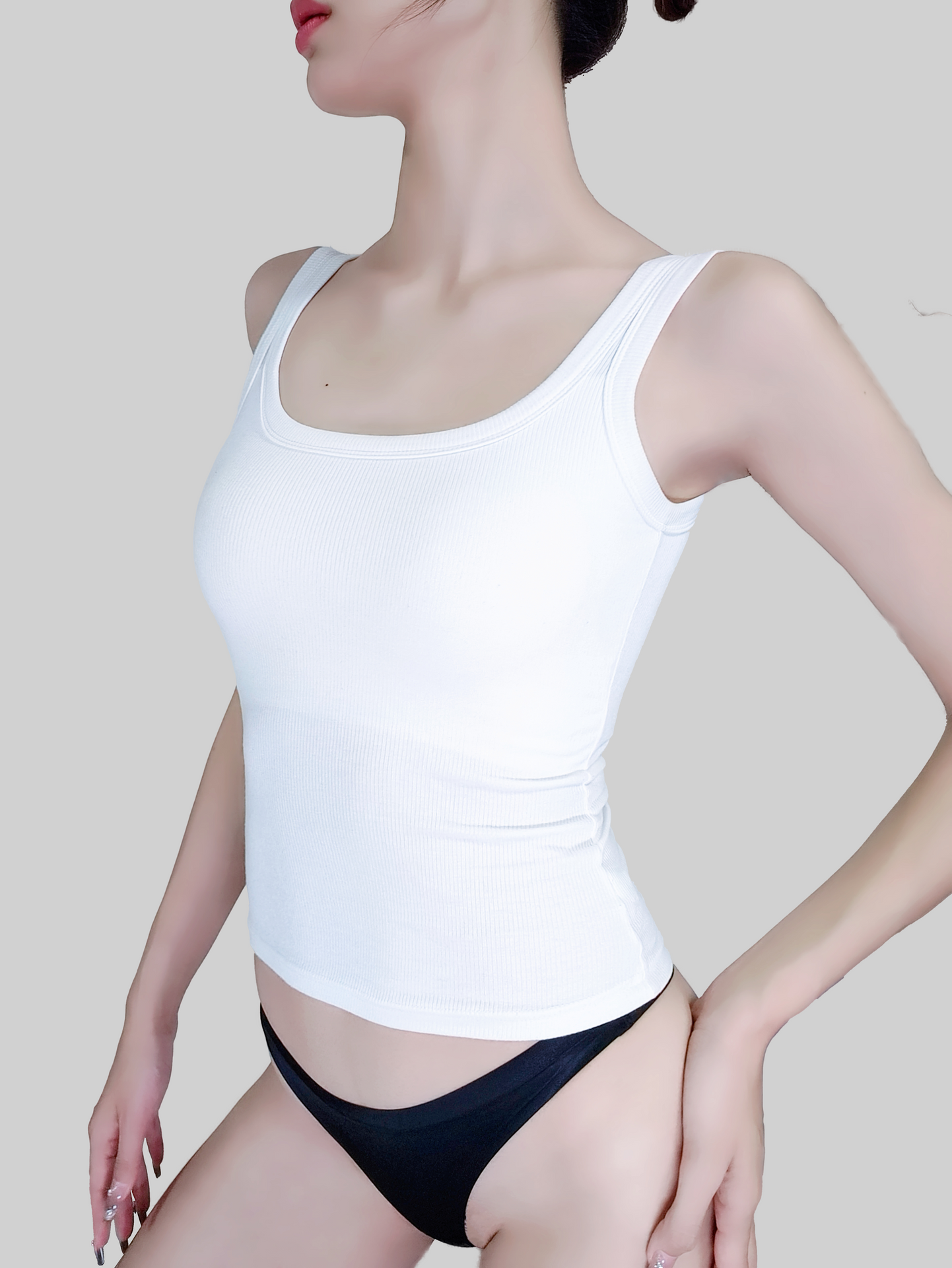 Plunging U-Back Bust-Enhancing Tank Top