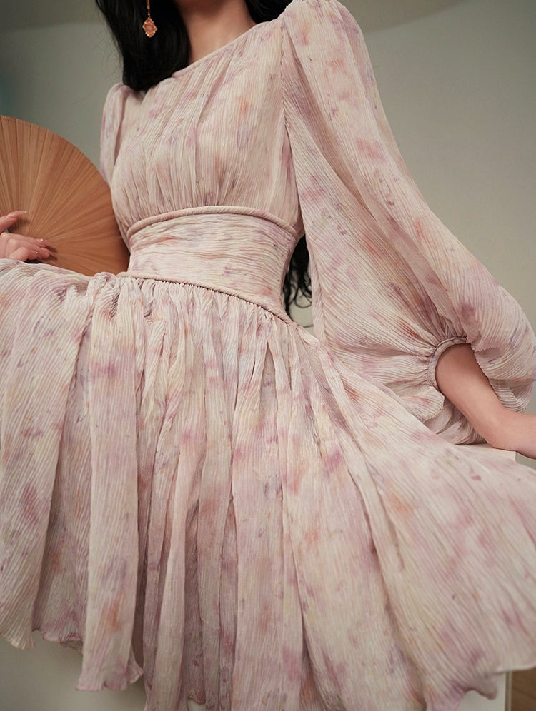 Smoky Lavender French Vintage Dress