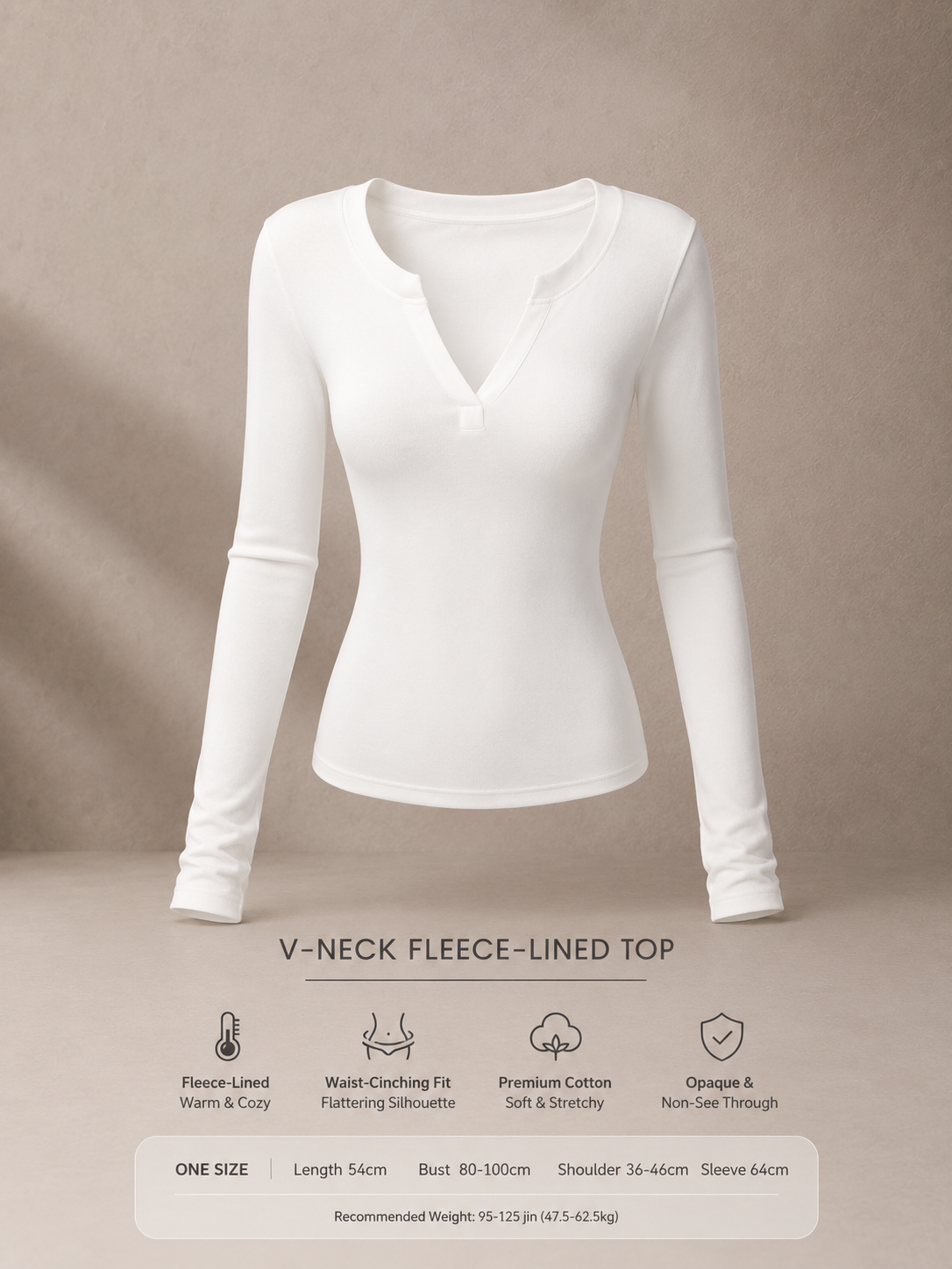 Korean AMTN Upgraded V-Neck Fleece-Lined Base Layer