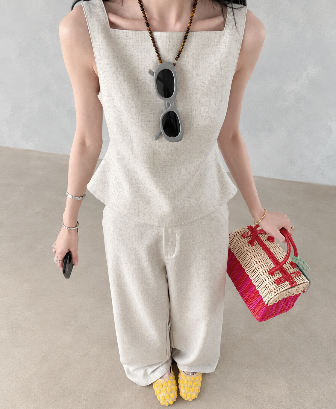 Vintage-Inspired Tie-Back Vest &amp;amp; Pants Set
