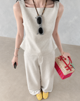 Vintage-Inspired Tie-Back Vest &amp; Pants Set