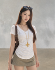 Minimalist V-Neck Fitted Top