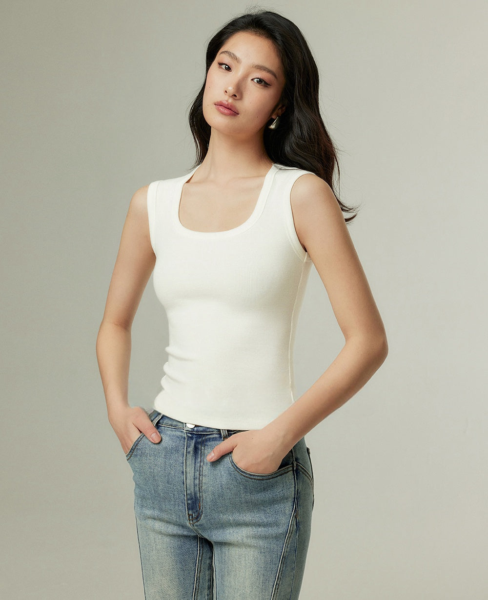 Thermal Fleece-Lined Padded Sleeveless Tank