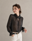 Korean Vintage Polka Dot Chiffon Blouse