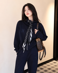 Ribbon Hoodie &amp; Wide-Leg Sweatpants Set