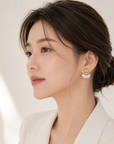Brushed Silver Stud Earrings