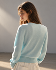 Lake Blue 100% Wool Cardigan