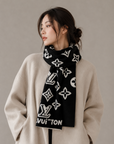 Reversible Cashmere Contrast Letter Scarf