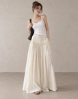 Pleated Waterfall Lyocell Palazzo Pants