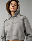 Embossed Print Hooded Sweatshirt