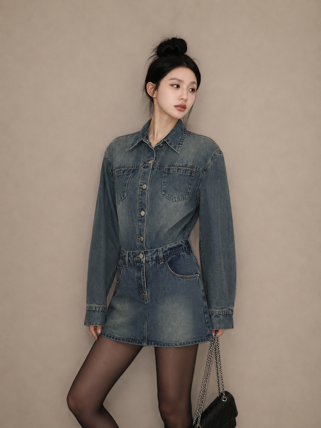 Vintage Washed Denim Dress