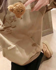 Hooded Thickened Fleece-lined Sweatshirt with Letter Embroidery