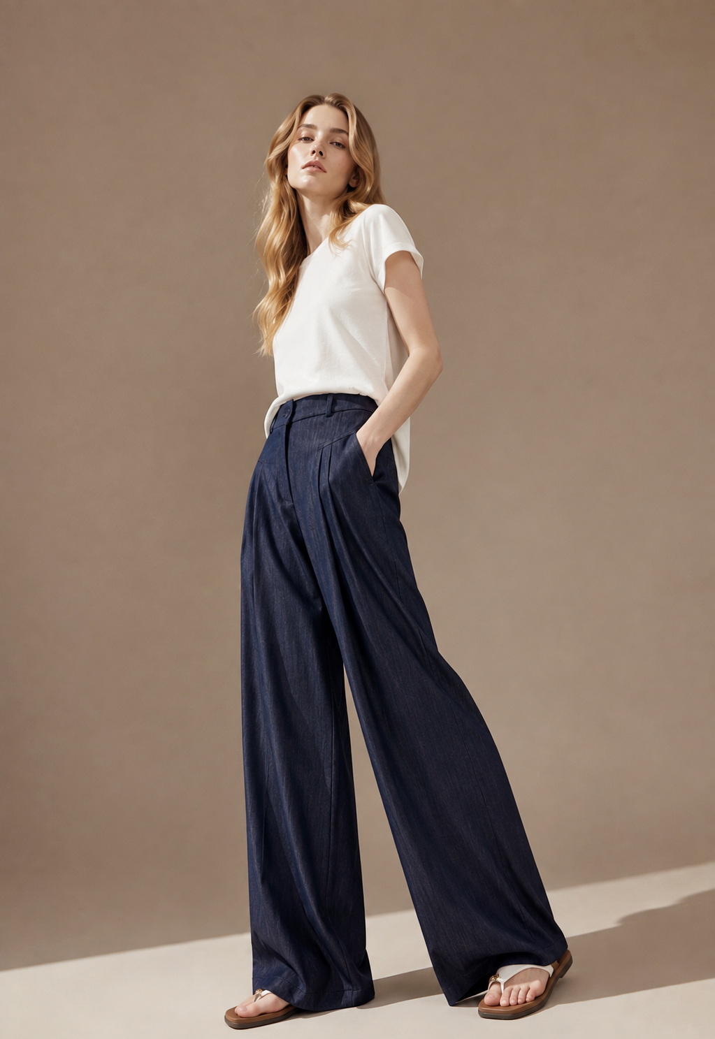 Old Money High-Waisted Wide-Leg Jeans