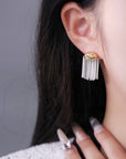 Irregular Tassel Earrings with 925 Hypoallergenic Posts