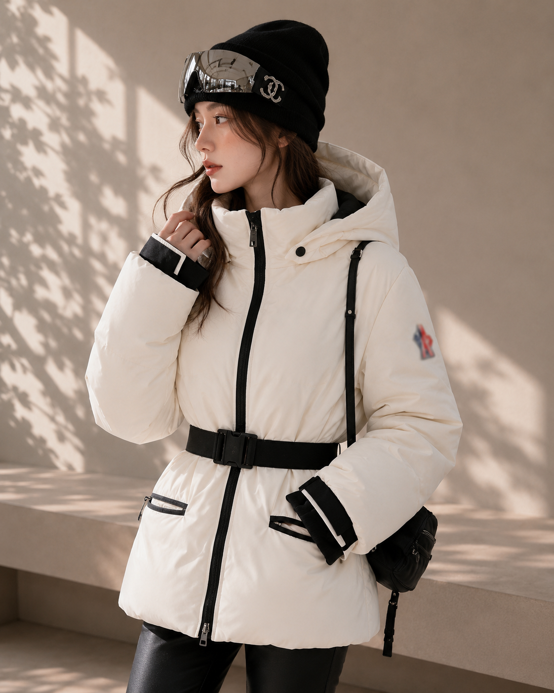 White Duck Down Hooded Jacket