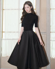 Hepburn-inspired high-waisted French A-line skirt