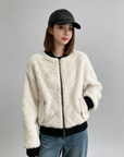 Diamond Quilted Faux Mink Eco-Friendly Fur Coat