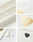 Vintage gold-foil heart bamboo-slub tee