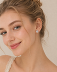 Cushion Cut Halo Stud Earrings