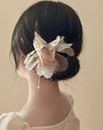 New Chinese Style Pearl Tassel Fabric Sweet Hairpin