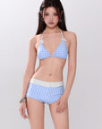 Korean-style Fresh Gingham Bikini Set