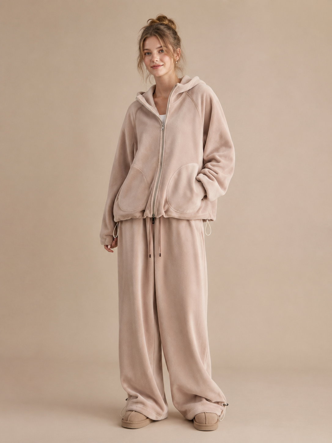 Korean-Style Double-Sided Fleece Lounge Set