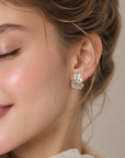 Irregular Hollow-Out Stud Earrings with 925 Silver Posts